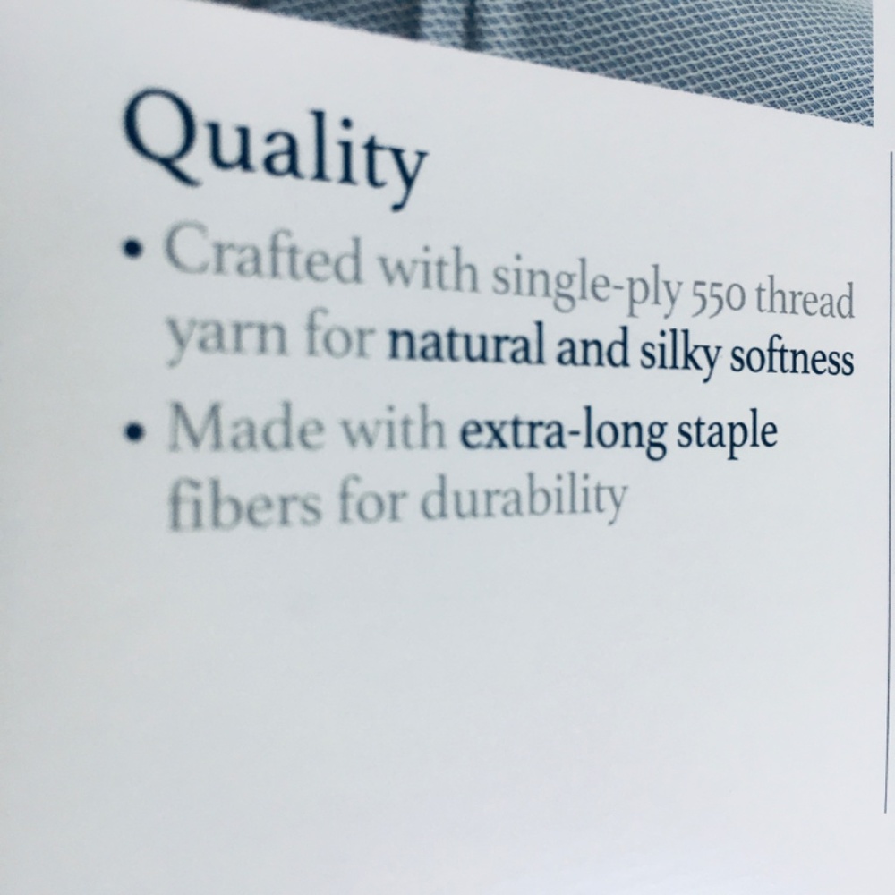 new Outlined Floral Cornflower Charter Club Solid 550 TC Cotton QUEEN Sheet Set - Picture 8 of 13